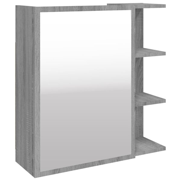 vidaXL Armoire à miroir de salle de bain Sonoma gris 62 5x20 5x64 cm
