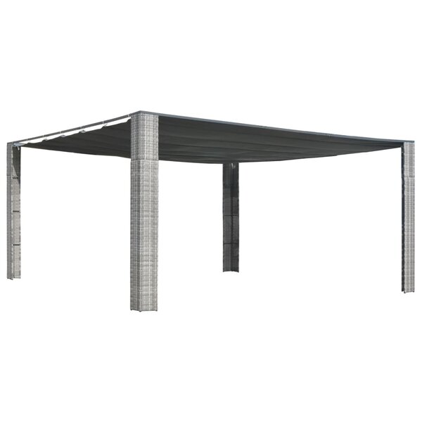 vidaXL Tonnelle avec toit coulissant Résine tressée 400x400x200 cm