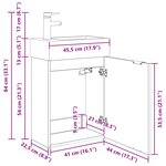 vidaXL Meuble de salle de bain avec robinet Chêne Sonoma