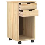vidaXL Cabinet roulant Marron 34 x 39 x 65 5 cm Pin massif