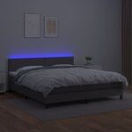 vidaXL Sommier à lattes de lit avec matelas et LED Gris 160x200 cm