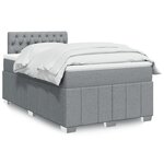 vidaXL Sommier à lattes de lit avec matelas Gris clair 120x200cm Tissu