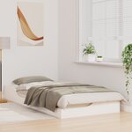 vidaXL Cadre de lit surélevé Blanc 100 x 200 cm Bois massif en pin