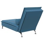 vidaXL Chaise longue de massage avec traversin bleu velours