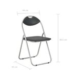 vidaXL Chaises pliantes à manger lot de 4 noir similicuir