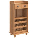 vidaXL Cabinet à vin ASKIM Marron 57 x 37 x 114 cm Bois massif en pin