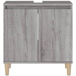 vidaXL Meuble d'évier sonoma gris 58x33x60 cm bois d'ingénierie