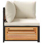 vidaXL Salon de jardin avec coussins 2 Pièces bois massif acacia
