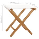 vidaXL Chaises pliables 2 Pièces Bois de teck solide et tissu Blanc crème