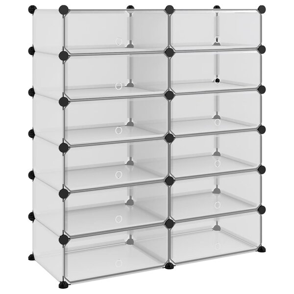 vidaXL Étagère à chaussures Transparent 94 5x36 5x106 cm PP