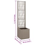 Jardinière vidaXL avec treillis marron clair 36x36x140 cm en PP