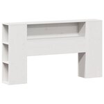 vidaXL Lit bibliothèque sans matelas blanc 160x200 cm bois pin massif