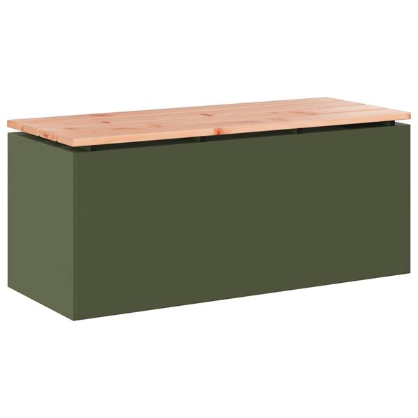 vidaXL Banc de jardin Vert olive 100 x 40 x 43 cm Acier