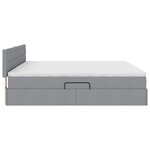 vidaXL Lit avec rangement et matelas Gris clair 200 x 200 cm