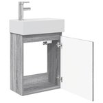 vidaXL Meuble de salle de bain avec robinet Sonoma gris