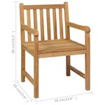 vidaXL Ensemble à manger de jardin 3 Pièces Bois de teck solide