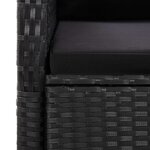 vidaXL Ensemble à manger de jardin 9Pièces coussins noir résine tressée