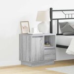 vidaXL Cabinet de chevet avec tiroir 2 Pièces Gris 50 x 34.5 x 50 cm.