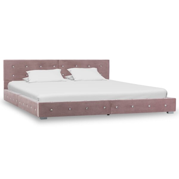 vidaXL Cadre de lit sans matelas Rose Velours 160x200 cm