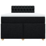 vidaXL Sommier à lattes de lit avec matelas noir 120x190 cm tissu