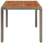 vidaXL Table de jardin dessus en bois Gris 90x90x75 cm Résine tressée