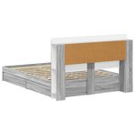 vidaXL Cadre de lit avec rangement Sonoma gris 140 x 200 cm