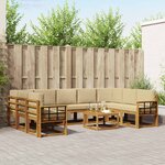 vidaXL Ensemble de canapés d'extérieur 10 Pièces Naturel et Beige