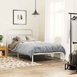 vidaXL Cadre de lit métal sans matelas et tête de lit blanc 107x203 cm