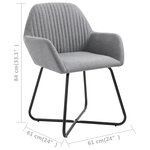 vidaXL Chaises à manger lot de 2 gris clair tissu