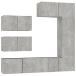 vidaXL Ensemble de meubles TV 6 Pièces Gris béton Bois d'ingénierie