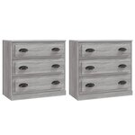 vidaXL Buffets 2 Pièces sonoma gris bois d'ingénierie
