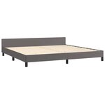 vidaXL Cadre de lit avec tête de lit sans matelas gris 200x200 cm