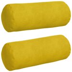 vidaXL Coussins d'accent 2 Pièces Jaune Ø 15 x 40 cm