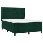 vidaXL Sommier à lattes de lit et matelas Vert foncé 140x200cm Velours