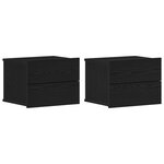 Tables de chevet vidaXL 2 Pièces Chêne noir 40x30x30 cm Bois d'ingénierie