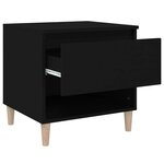 vidaXL Table de chevet Noir 50x46x50 cm Bois d’ingénierie