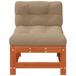 vidaXL Sofa de jardin milieu Pin massif Brun Ciré