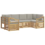 vidaXL Ensemble de canapé d'angle 6 Pièces Blanc et gris clair