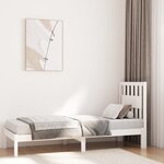 vidaXL Cadre de lit sans matelas blanc bois massif