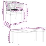 vidaXL Ensemble à manger de jardin 7Pièces noir poly rotin verre