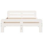 vidaXL Cadre de lit sans matelas blanc 135x190 cm bois de pin massif