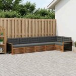 vidaXL Ensemble de canapés d'extérieur 6 Pièces Naturel et Anthracite