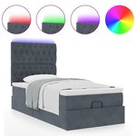 vidaXL Cadre de lit ottoman avec matelas gris foncé 80x200 cm velours