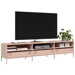 vidaXL Meuble TV rose 202x39x43 5 cm acier laminé à froid