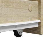 vidaXL Armoire de salle de bain étroite avec roulettes chêne sonoma