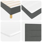 Lit Box Spring vidaXL avec Matelas - Gris Foncé  90x190 cm  Tissu