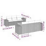 vidaXL Salon de jardin 7 Pièces avec coussins gris résine tressée