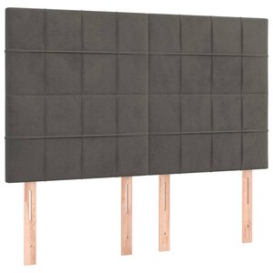 vidaXL Tête de lit Gris foncé 144 x 5 x 118/128 cm Velours