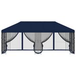 vidaXL Gazebo avec murs latéraux 6 x 3 m Bleu Polyester et Acier 190