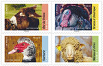 Carnet 12 timbres - Veau, Vache, Cochon, Couvée et autres animaux d'élevage - Lettre verte
